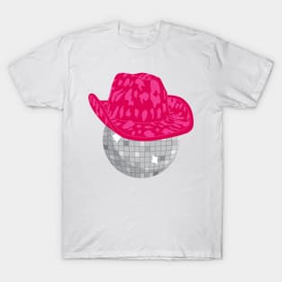 Disco Ball with a Pink Cowboy Hat T-Shirt